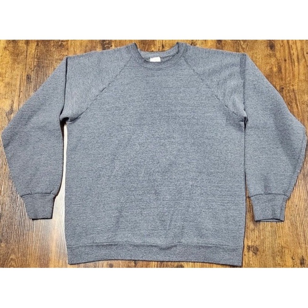VTG 80s 90s Fruit Of the Loom 237 Ash Gray Raglan Sweatshirt Size Medium